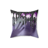 Halloween Creepy Purple And Gray Shadow Alien Ghost Hand With Glitter Imaged Black Drips