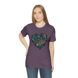 Valentine Shirts/ Gothic Grunge Teal Blue Animal Leopard, Giraffe Print Heart With Barbed Wire T shirts