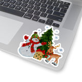 Christmas Stickers/ Snowman And Reindeer Laptop Decal, Planner, Journal Vinyl Stickers