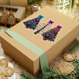 Christmas Stickers/ Purple Neon Holiday Trees Laptop Decal, Planner, Journal Vinyl Stickers