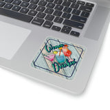 Tropical Drinking Stickers/ Women Drinkin’ Beach Caution Sign Laptop Decal, Planner, Journal Vinyl Stickers