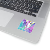 Unicorn Stickers/ Neon Glam Pastel White Unicorn Peek-A-Boo Zipper Laptop Decal, Planner, Journal Vinyl Stickers