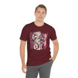 Valentine Shirts/ Silver Gray Heart With Burgundy And Pink Brushtroke Background T shirts