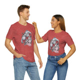 Valentine Shirts/ Gothic Tic Tac Toe Bones And Roses On Marbled Gray Paint Brushstrokes T shirts