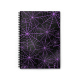 Halloween Journal/ Glam Purple Spider Web On Textured Black Background Notebook/ Diary Gift