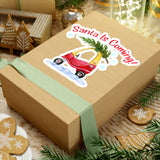 Christmas Stickers/ Santa Red Toy Riding Car Laptop Decal, Planner, Journal Vinyl Stickers