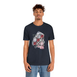 Valentine Shirts/ Gothic Tic Tac Toe Bones And Roses On Marbled Gray Paint Brushstrokes T shirts