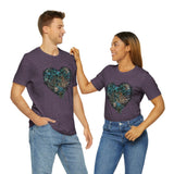 Valentine Shirts/ Gothic Grunge Teal Blue Animal Leopard, Giraffe Print Heart With Barbed Wire T shirts