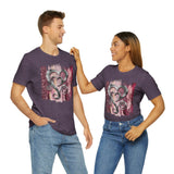 Valentine Shirts/ Silver Gray Heart With Burgundy And Pink Brushtroke Background T shirts