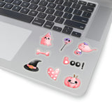 Halloween Stickers/ Pink Ghosts Trick Or Treat Collection B Laptop Decal, Planner, Journal Vinyl Sticker Pack