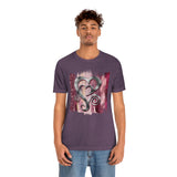 Valentine Shirts/ Silver Gray Heart With Burgundy And Pink Brushtroke Background T shirts