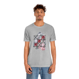 Valentine Shirts/ Gothic Tic Tac Toe Bones And Roses On Marbled Gray Paint Brushstrokes T shirts