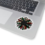 Christmas Stickers/ Rustic Holiday Plaid Sunflower Laptop Decal, Planner, Journal Vinyl Stickers
