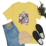 Valentine Shirts/ Gothic Tic Tac Toe Bones And Roses On Marbled Gray Paint Brushstrokes T shirts