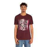 Valentine Shirts/ Silver Gray Heart With Burgundy And Pink Brushtroke Background T shirts