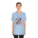 Valentine Shirts/ Gothic Tic Tac Toe Bones And Roses On Marbled Gray Paint Brushstrokes T shirts