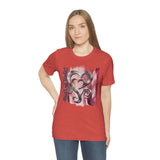 Valentine Shirts/ Silver Gray Heart With Burgundy And Pink Brushtroke Background T shirts