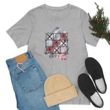 Valentine Shirts/ Gothic Tic Tac Toe Bones And Roses On Marbled Gray Paint Brushstrokes T shirts