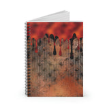 Halloween Journal/ Black Cat Grunge With Orange And Black Drips Notebook/ Diary Gift