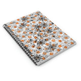 Halloween Journal/ Spiders And Webs On Grunge Orange Polkadots Notebook/ Diary Gift