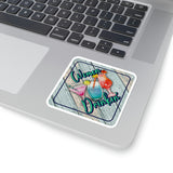 Tropical Drinking Stickers/ Women Drinkin’ Beach Caution Sign Laptop Decal, Planner, Journal Vinyl Stickers