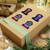 Halloween Stickers/ Neon Cemetery Headstones And Candles Collection Laptop Decal, Planner, Journal Vinyl Sticker Pack