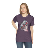Valentine Shirts/ Gothic Tic Tac Toe Bones And Roses On Marbled Gray Paint Brushstrokes T shirts