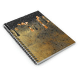 Halloween Journal/ Black Witch Broomstick Grunge With Glam Orange And Black Drips Notebook/ Diary Gift