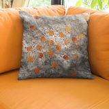 Halloween Throw Pillow/ Jack O Lantern Pumpkins On Spooky Grunge Gray Background Decor
