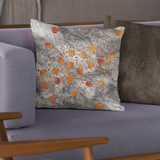 Halloween Throw Pillow/ Jack O Lantern Pumpkins On Spooky Grunge Gray Background Decor