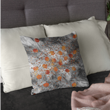 Halloween Throw Pillow/ Jack O Lantern Pumpkins On Spooky Grunge Gray Background Decor