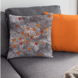 Halloween Throw Pillow/ Jack O Lantern Pumpkins On Spooky Grunge Gray Background Decor