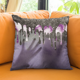Halloween Creepy Purple And Gray Shadow Alien Ghost Hand With Glitter Imaged Black Drips
