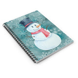 Christmas Journal/ Watercolor Snowman Top Hat And Snowflakes Notebook/ Diary Gift