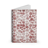 Christmas Journal/ Holiday Vintage Distressed Grunge Red Snowflakes Notebook/ Diary Gift