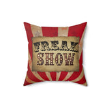 Retro Circus Pillow/ Vintage Freak Show Decor