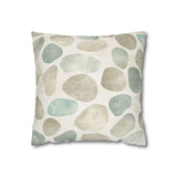 Sandy Beach Pebbles Retro Weathered Sand And Sea Coastal Collection Pillow Cover