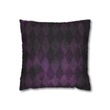 Halloween Pillow Cover/ Purple And Black Argyle Pattern Gothic Grunge Decor