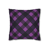 Halloween Pillow Cover/ Purple And Black Diagonal Buffalo Plaid Decor