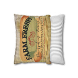 Fall Pillow Cover/ Farm Fresh Pumpkins Hay Rides, Corn Maze Sign Orange And Green Plaid Farmhouse Autumn Decor