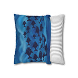 Navy School of Fish Ocean Theme Soft Waves Gift for Ocean Lover, Coastal Decor Pillow Cover