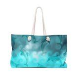 Nautical Tote Rope Handle Bag/ Dolphins And Blue Ocean Waves Coastal Tropical Large Weekender Beach Bag