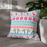 Christmas Pillow Cover/ Tropical Pink Flamingos And Palm Trees Christmas Sweater Holiday Décor
