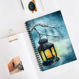 Christmas Journal/ Holiday Watercolor Winter Snow Lantern Notebook/ Diary Gift