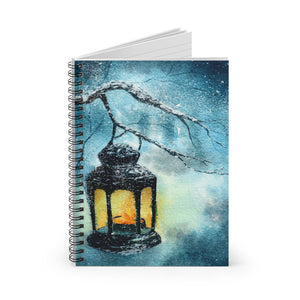 Christmas Journal/ Holiday Watercolor Winter Snow Lantern Notebook/ Diary Gift