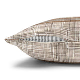 Coastal Island Linen Texture Background, Sandy Beige & Grey Stripes, Neutral Decor Pillow Cover