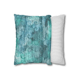 Nautical Throw Pillow/ Watercolor Shells And Waves On Sea Blue Wood Beach Décor/ Coastal Beach Pillow Cover