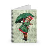Christmas Journal/ Vintage Watercolor Holiday Girl And Presents Notebook/ Diary Gift