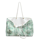Nautical Tote Rope Handle Bag/ Sea Green Beach Wood Seashells Starfish Coastal Tropical Large Weekender Beach Bag