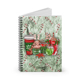 Christmas Journal/ Holiday Candy Cane And Marshmallows Coffee And Cocktails Notebook/ Diary Gift